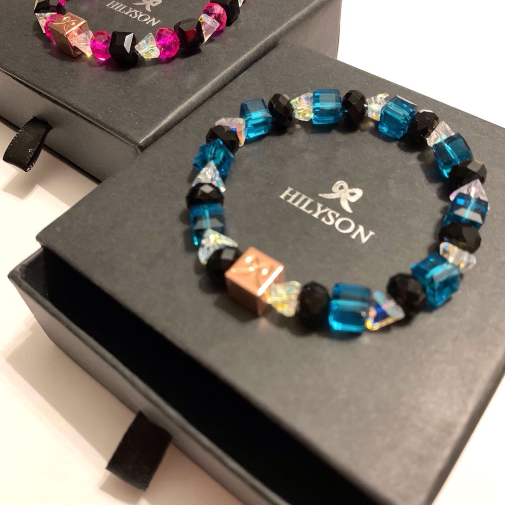 Hilyson Squid Game Blue And Fuchsia Crystal  Bracelet